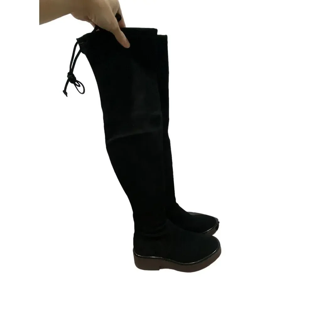 Stuart Weitzman Mara Suede Over the Knee Black Suede Boot 37